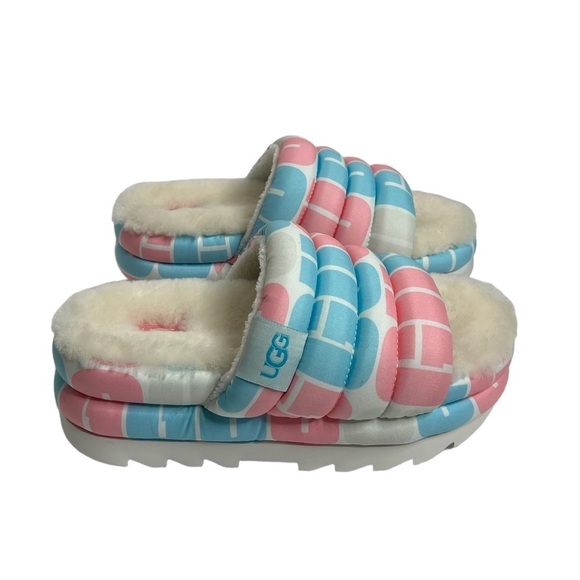 UGG Pride Slide Platform Fur Slippers - Picture 4 of 9